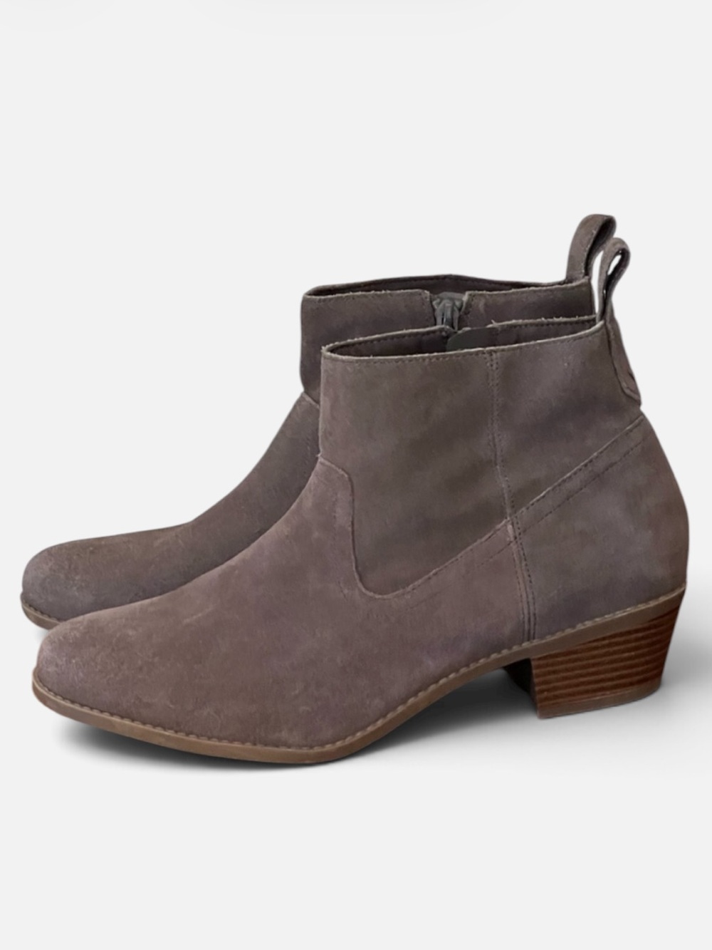 Vionic Vera Taupe/Gray Suede Water Resistant Ankle Boots Size 10